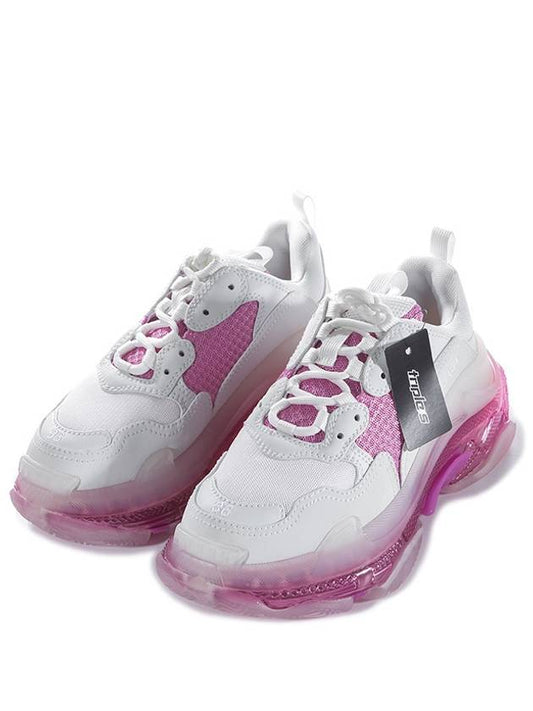Triple S Clear Sole Low Top Sneakers Pink - BALENCIAGA - BALAAN.