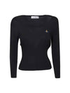 ORB Polo Cashmere Knit Top Black - VIVIENNE WESTWOOD - BALAAN 2