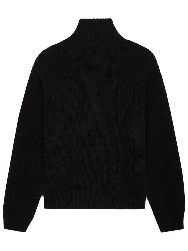 Triomphe Trucker Ribbed Wool Cardigan Black - CELINE - BALAAN 3