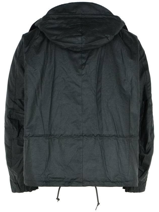 Barbour 'Short Wind' Black Waxed Cotton Parka - BARBOUR - BALAAN 3