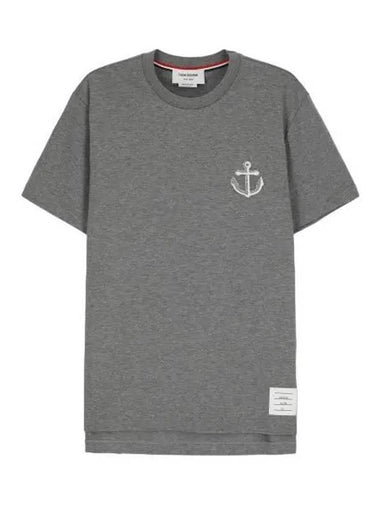 anchor short sleeve t shirt gray - THOM BROWNE - BALAAN 1