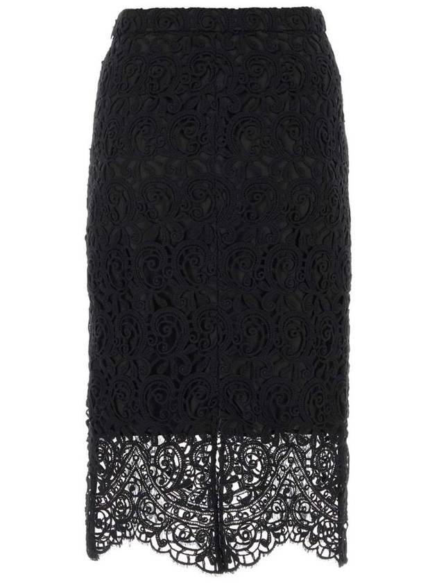 Women's Macrame Lace Pencil Skirt Black - BURBERRY - BALAAN 3