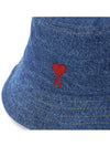 De Coeur Embroidered Denim Bucket Hat Blue - AMI - BALAAN 6