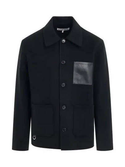 Anagram Embossed Workwear Wool Cashmere Blend Jacket Black - LOEWE - BALAAN 2