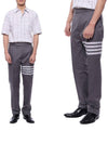 4 Bar Engineered Cotton Straight Pants Mid Grey - THOM BROWNE - BALAAN 2