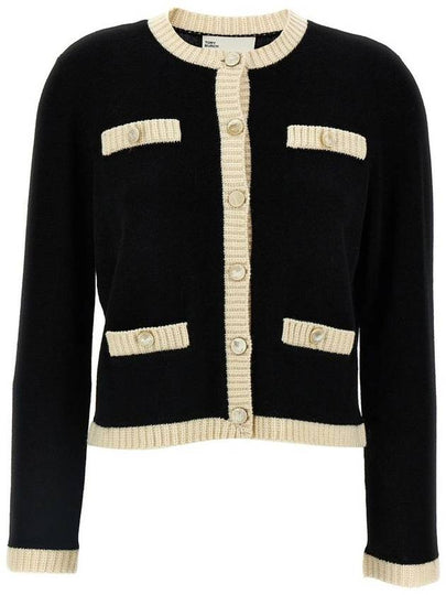 Kendra Cardigan Black White - TORY BURCH - BALAAN 2