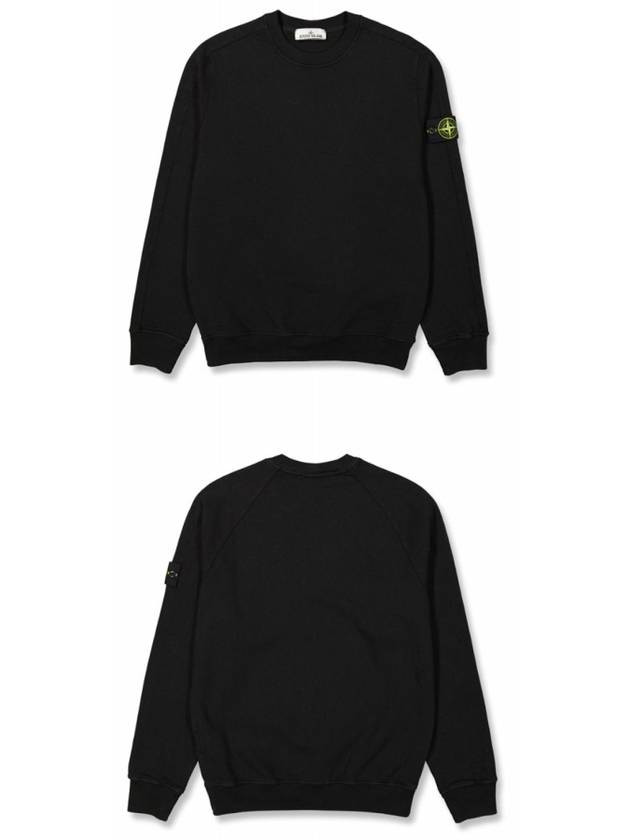 Garment Dyed Malfile Crewneck Sweatshirt Black - STONE ISLAND - BALAAN 5