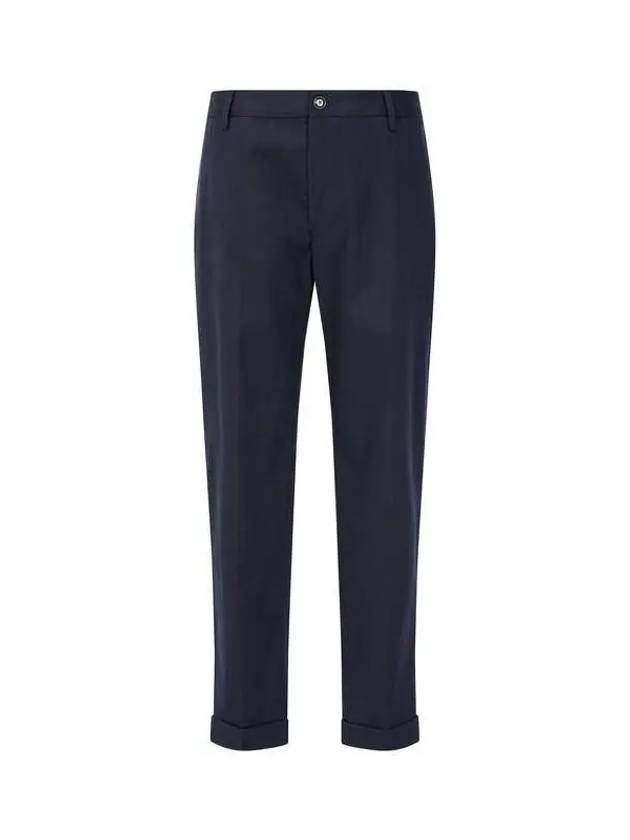 Men s Wool Cotton Tapered Roll up Pants Dark Navy 271319 - EMPORIO ARMANI - BALAAN 1