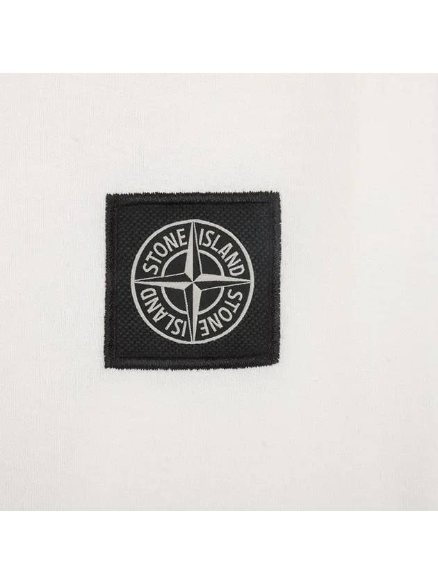 Logo Patch Short Sleeves T-Shirt White - STONE ISLAND - BALAAN 4