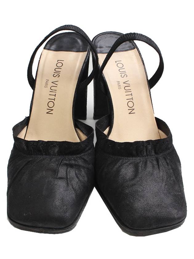 Black shirring leather slingback 37 - LOUIS VUITTON - BALAAN 2