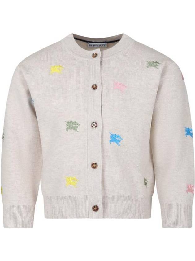 Kids Embroidered Logo Cardigan Ivory - BURBERRY - BALAAN 1