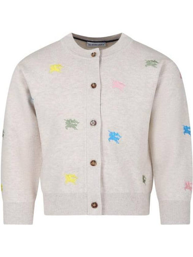 Kids Embroidered Logo Cardigan Ivory - BURBERRY - BALAAN 1