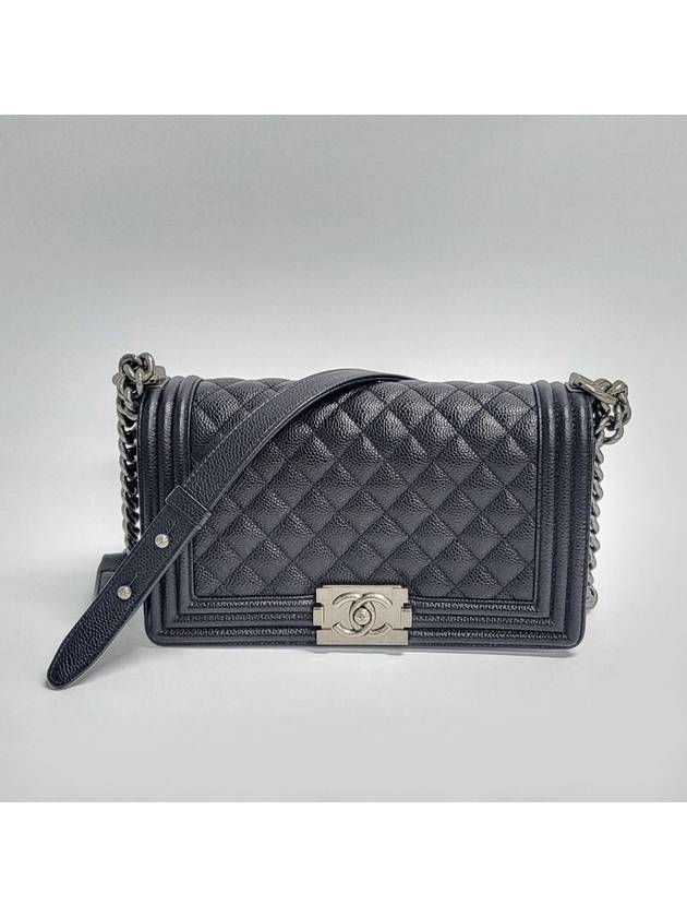 Chanel Caviar Medium Black Silver Boy Bag 25th A67086 - CHANEL - BALAAN 2