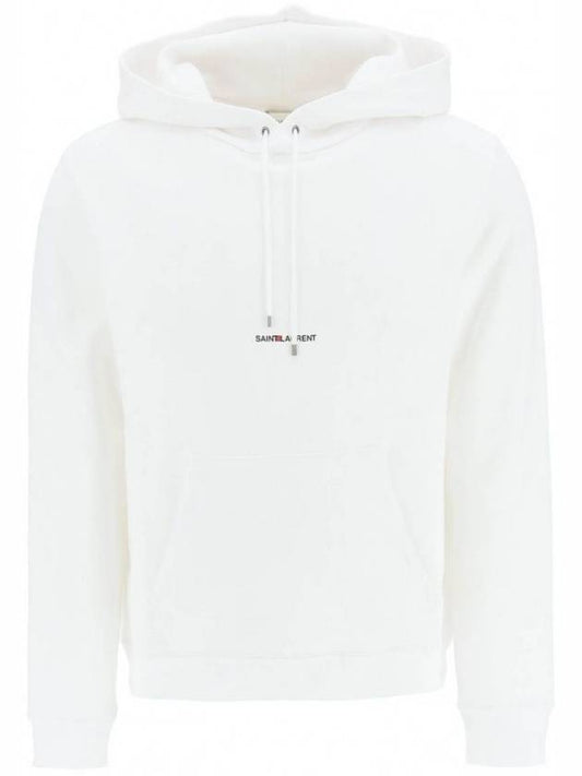 Men's Chest Small Logo Hoodie White - SAINT LAURENT - BALAAN 1