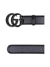 GG Marmont Wide Leather Belt Black - GUCCI - BALAAN 3