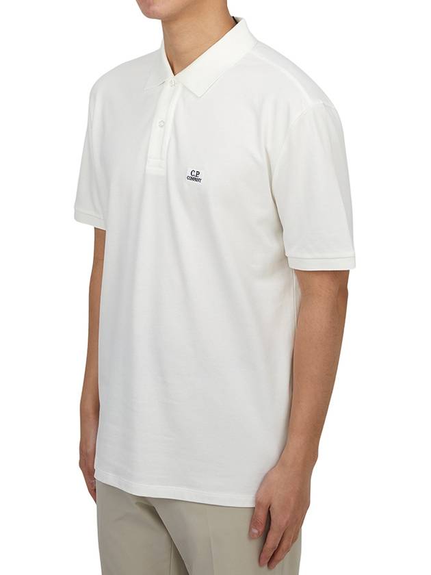 Logo Cotton Polo Shirt Ivory - CP COMPANY - BALAAN 3