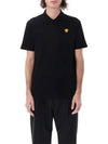 Embroidered Logo Polo Shirt Black - VERSACE - BALAAN 3