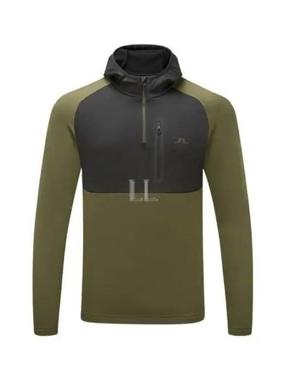 Men's Adam Quarter Zip Hoodie Forest Green - J.LINDEBERG - BALAAN 2