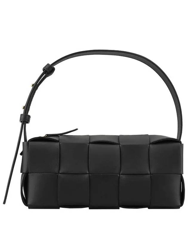 Brick Cassette Intrecciato Small Shoulder Bag Black - BOTTEGA VENETA - BALAAN 3