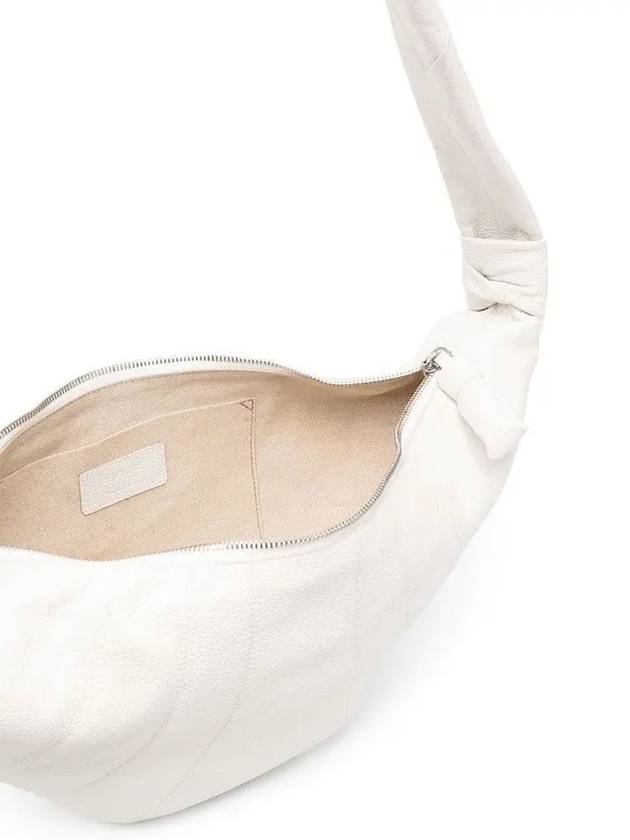 Medium Croissant Soft Grained Leather Crossbody Bag White - LEMAIRE - BALAAN 5