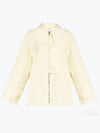 Pointed Collar Diamond Quilted Zip-Up Jacket White - GANNI - BALAAN 2