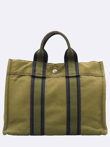 khaki tote bag - HERMES - BALAAN 1