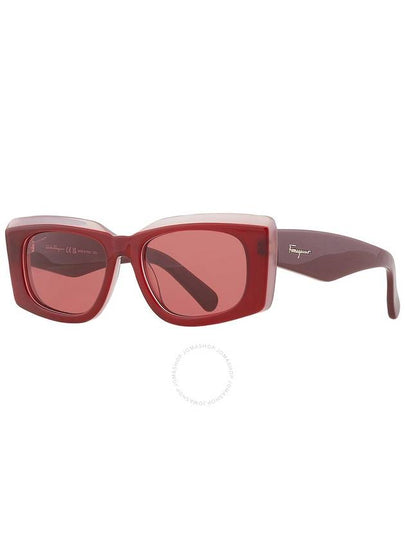 Salvatore Ferragamo Burgundy Rectangular Ladies Sunglasses SF1079S 614 54 - SALVATORE FERRAGAMO - BALAAN 2