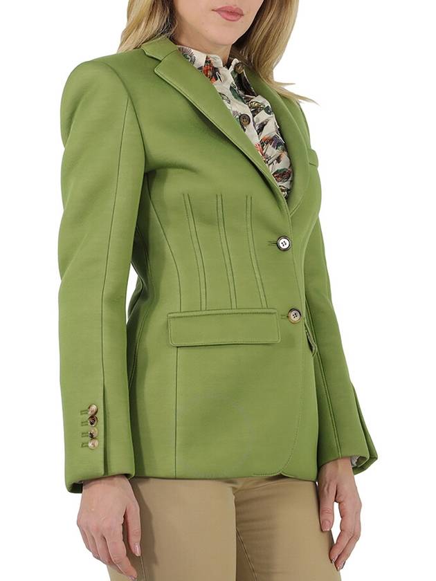 Burberry Cedar Green Double-faced Neoprene Tailored Jacket, Brand Size 4 (US Size 2) - BURBERRY - BALAAN 3