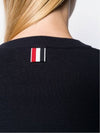 Milano Stitch Crewneck 4-Bar Cotton Crepe Knit Top Navy - THOM BROWNE - BALAAN 8