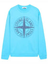 Garment Dying Compass Embroidery Logo Sweatshirt Blue - STONE ISLAND - BALAAN 2