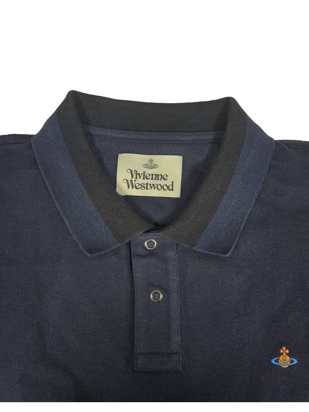 Classic ORB Logo Polo Shirt Navy - VIVIENNE WESTWOOD - BALAAN 6