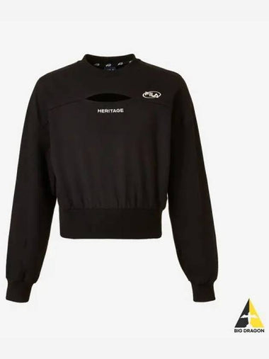 Women s Heritage Cutout Sweatshirt BLK - FILA - BALAAN 1