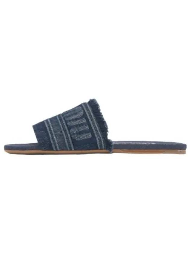 denim slides blue slippers - MIU MIU - BALAAN 1