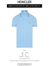 Stripe Trimming Logo Short Sleeve Polo Shirt Blue - MONCLER - BALAAN 3