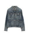 Classic Logo Tab Flap Pocket Denim Jacket Blue - TOM FORD - BALAAN 2