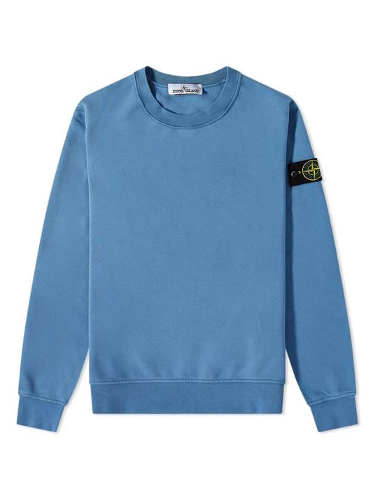 Wappen Patch Crew Neck Sweatshirt Blue - STONE ISLAND - BALAAN 1