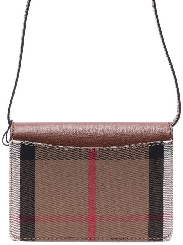 Hampshire House Check Crossbody Bag Tan Brown - BURBERRY - BALAAN 5