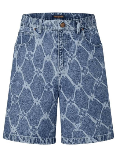 Monogram Printed Denim Shorts Indigo - LOUIS VUITTON - BALAAN 1