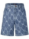 Monogram Printed Denim Shorts Indigo - LOUIS VUITTON - BALAAN 1