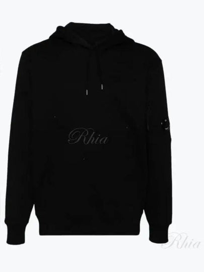 Diagonal Raised Fleece Lens Hoodie Black - CP COMPANY - BALAAN 2