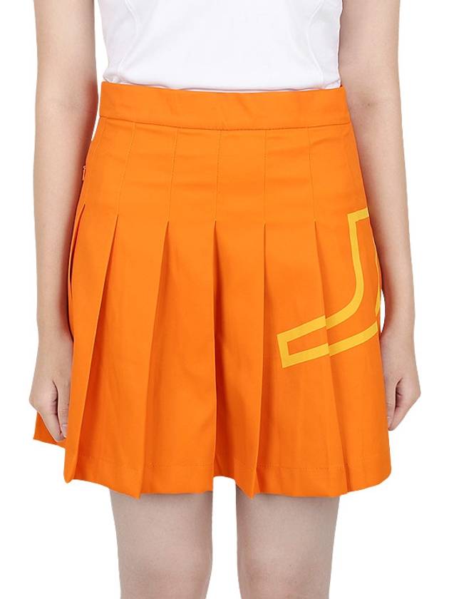 Women's Naomi Pleated Skirt Orange - J.LINDEBERG - BALAAN 3