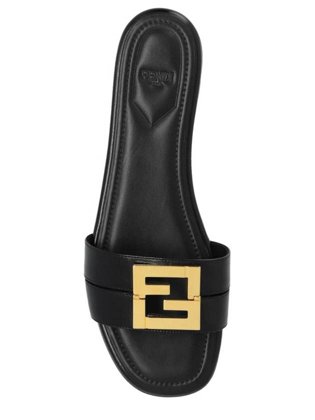 F Fold Leather Sandals Black - FENDI - BALAAN 5