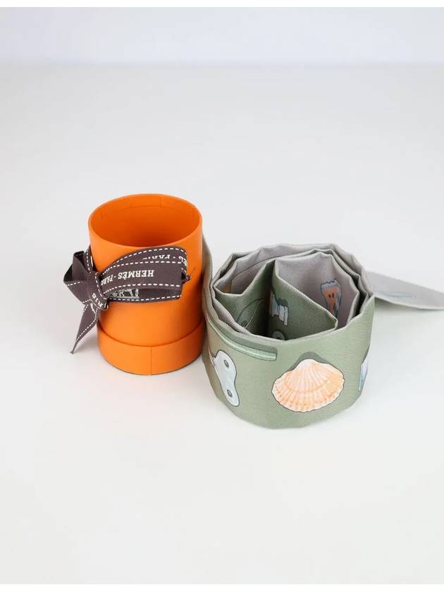 In The Pocket Twilly Scarf Grey Pearl Almond Green - HERMES - BALAAN 4