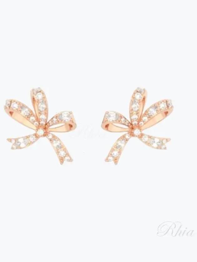 Hyperbola Volta Bow Stud Earrings Rose Gold - SWAROVSKI - BALAAN 2