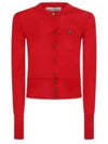 Bea Embroidered Logo Cardigan Red - VIVIENNE WESTWOOD - BALAAN 2