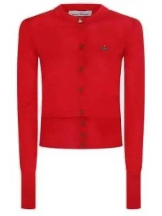 Bea Embroidered Logo Cardigan Red - VIVIENNE WESTWOOD - BALAAN 2