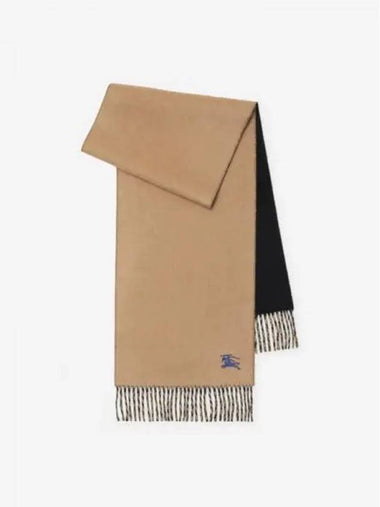 Reversible Cashmere Twilly Scarf Muffler Camel Black 314671 - BURBERRY - BALAAN 1