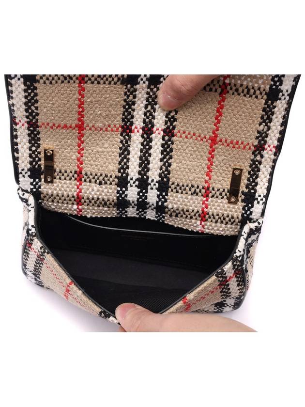 TB Logo Check Bouclé Mini Lola Cross Bag Beige - BURBERRY - BALAAN 7