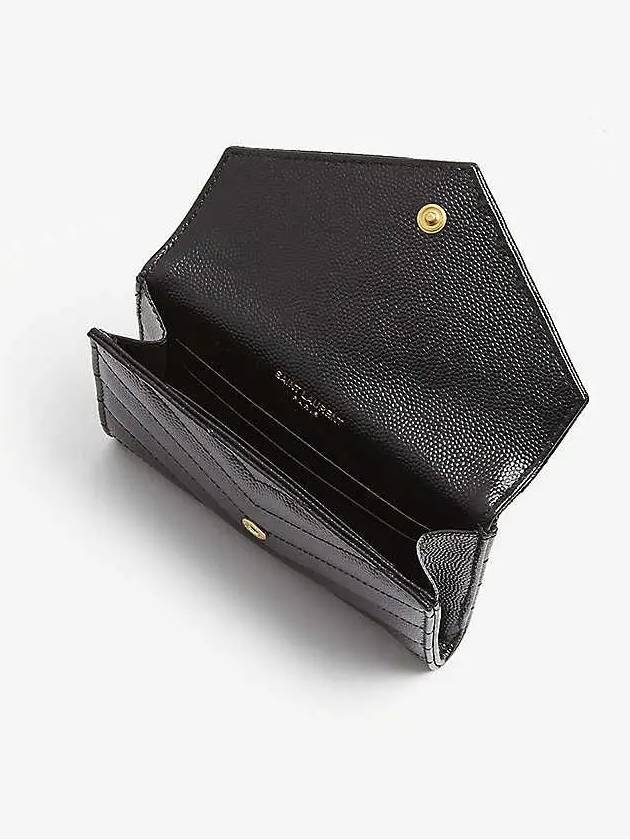 Monogram Envelope Small Half Wallet Black Gold - SAINT LAURENT - BALAAN 4