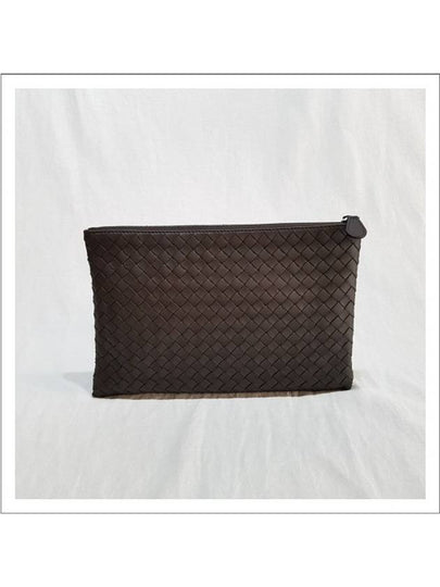 Intrecciato Clutch Bag Dark Brown - BOTTEGA VENETA - BALAAN 2